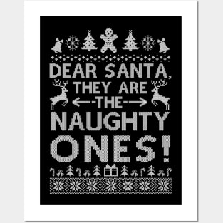 Dear Santa They Are Naughty Funny Christmas Posters and Art